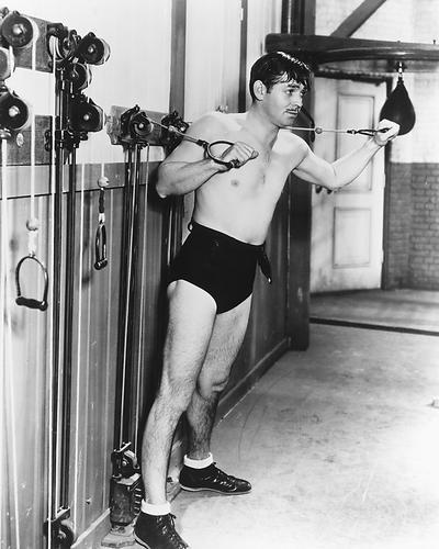 Clark Gable Bare Chested in Workout 8x10 HD Aluminum Wall Art - Photographs