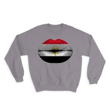 Lips Egyptian Flag : Gift Sweatshirt Egypt Expat Country For Her Woman Feminine  - $28.95