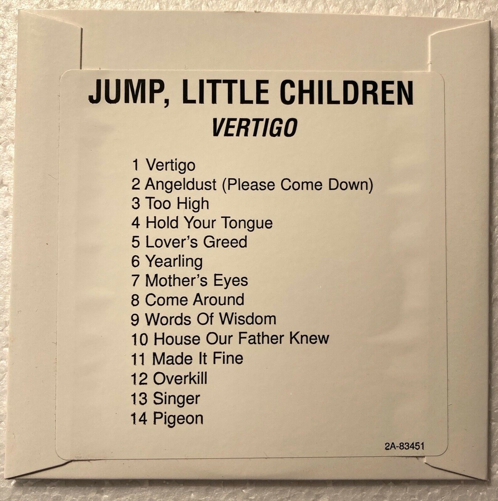 Jump, Little Children VERTIGO (2001 Breaking/Atlantic ADVANCE PROMO CD) EXC COND