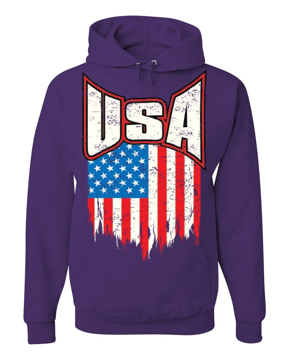 sweatshirt with american flag on sleeve