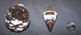 Lot of 3 Assorted Size, Shaped Clear Glass Stoppers-Prism Ball, Small Jelly Bean - $20.00