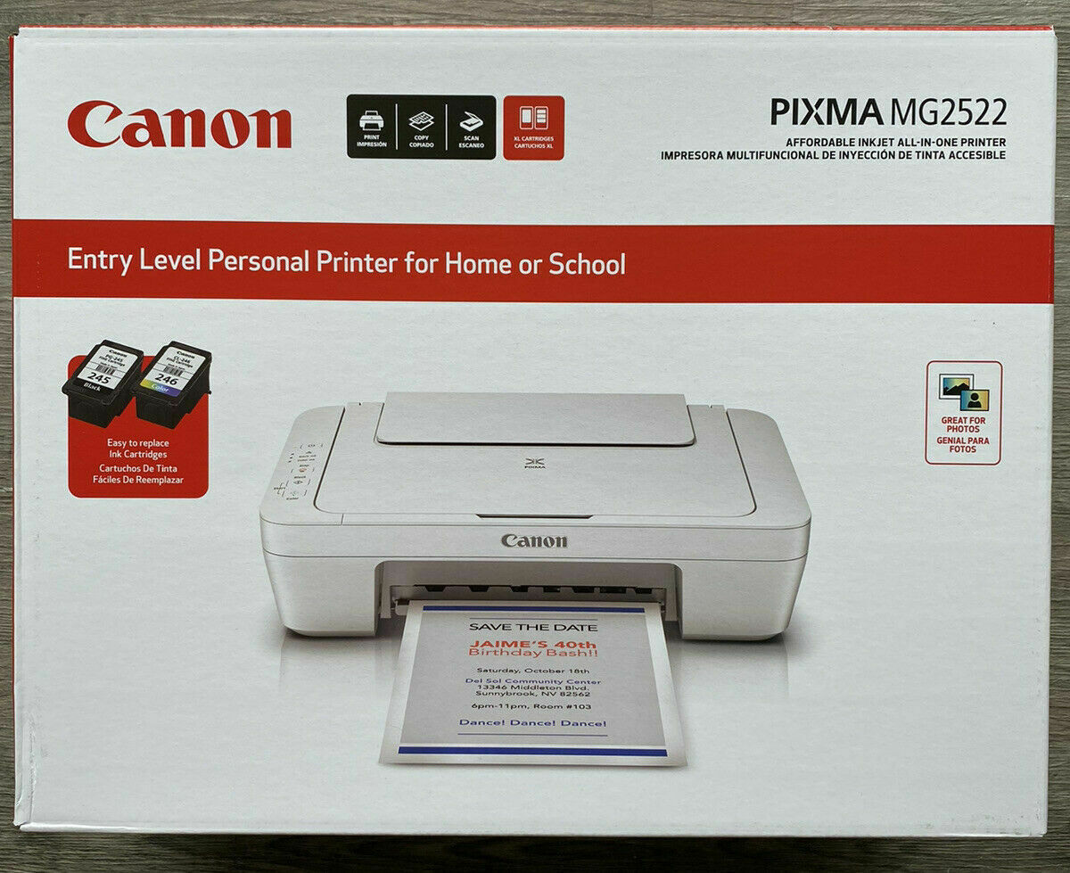 Canon Pixma Mg2522 Wired All In One Inkjet Printer Scanner Copier Homeschoolof Printers 0919