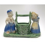 Shawnee Pottery Wishing Well Planter With A Dutch Boy &amp; Girl Blue - $28.61