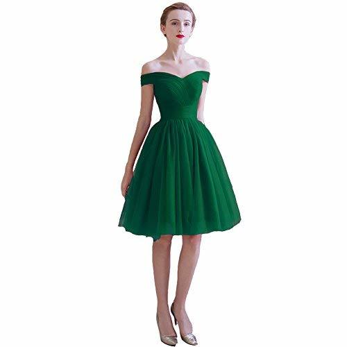 Off The Shoulder Tulle Short Prom Homecoming Dress Cocktail Emerald Green US 2