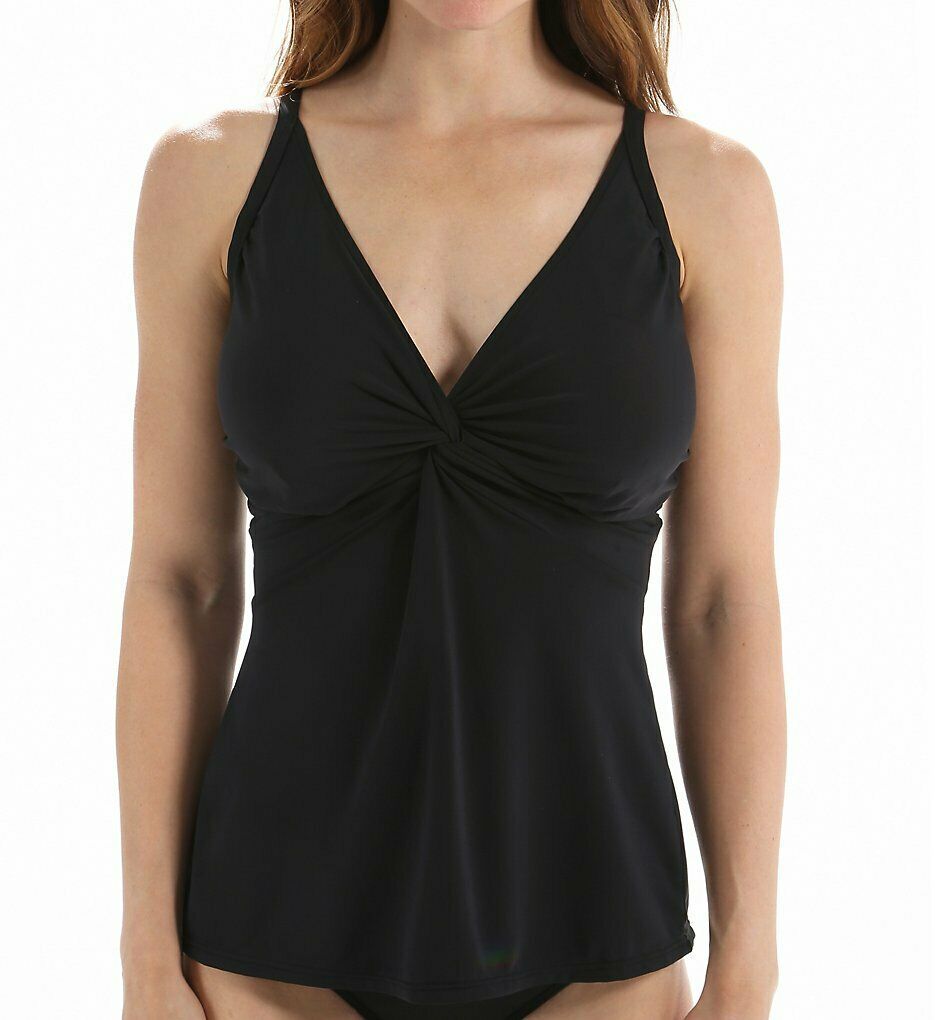 Sunsets BLACK Forever Underwire Tankini Swim Top, US 40DD Swimwear