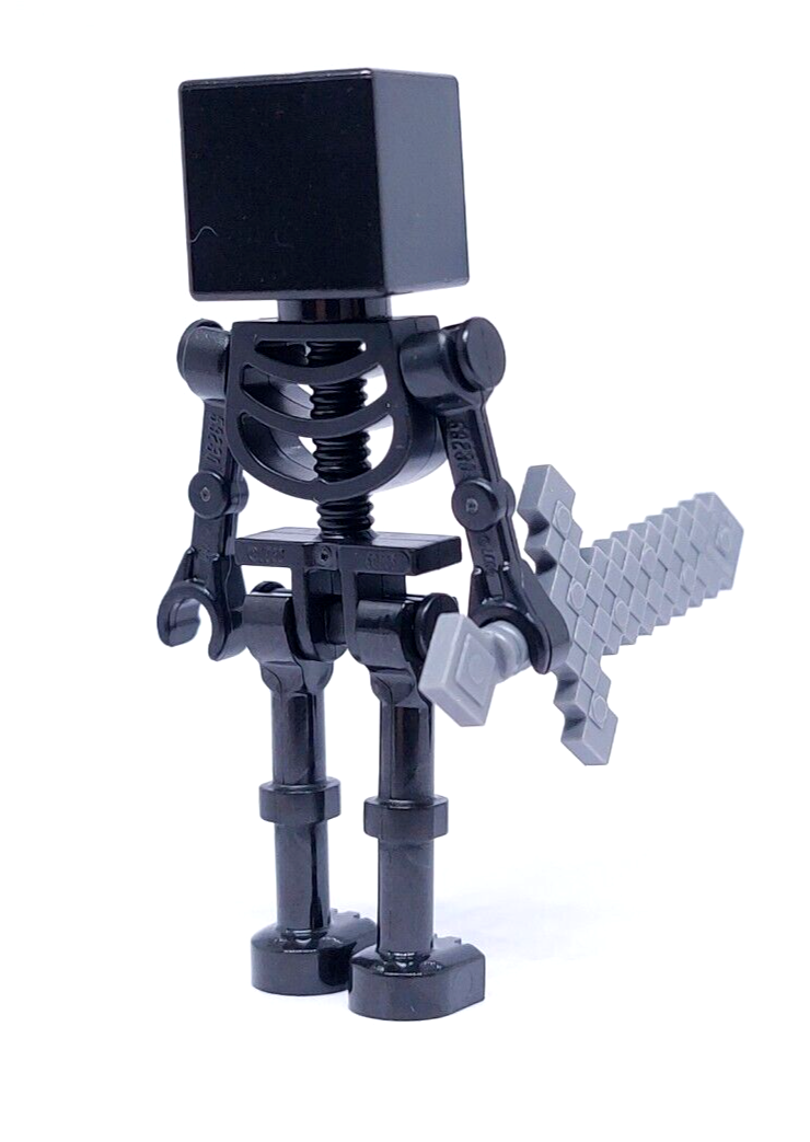 Lego Minecraft Wither Skeleton 21126 21139 Black Sword Minifigure ...