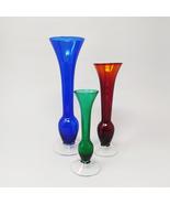 1970s Gorgeous Set of 3 Vases  in Murano Glass, Made in Italy - $290.00