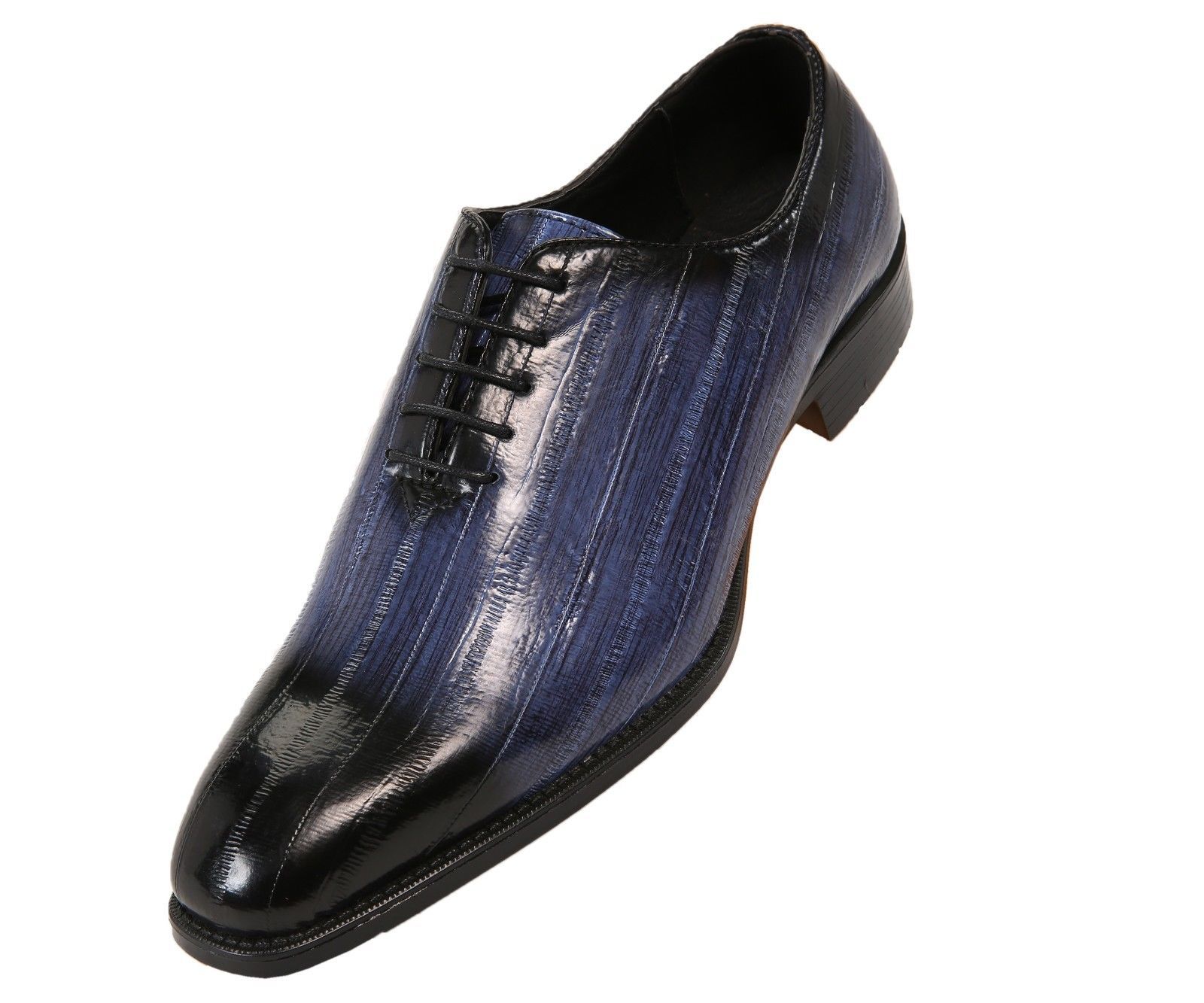 Bolano Mens Exotic Faux Eel Print Oxford Dress Shoe in Royal: Brayden ...