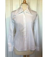 PAUW Amsterdam $256 twisted Collar Shirt Top SMALL white button down dress  - $49.47
