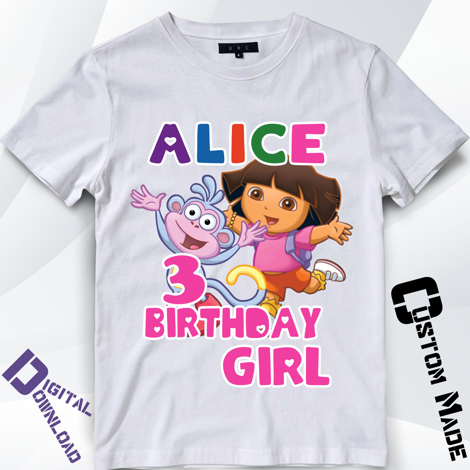 DIGITAL FILE, Dora The Explorer Birthday Shirt, Dora The Explorer Iron ...