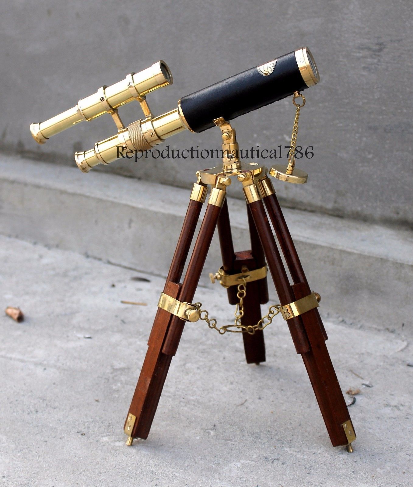 PARIJAT Handicraft Brass Telescope - 10 Inch Antique Finished With Tripod