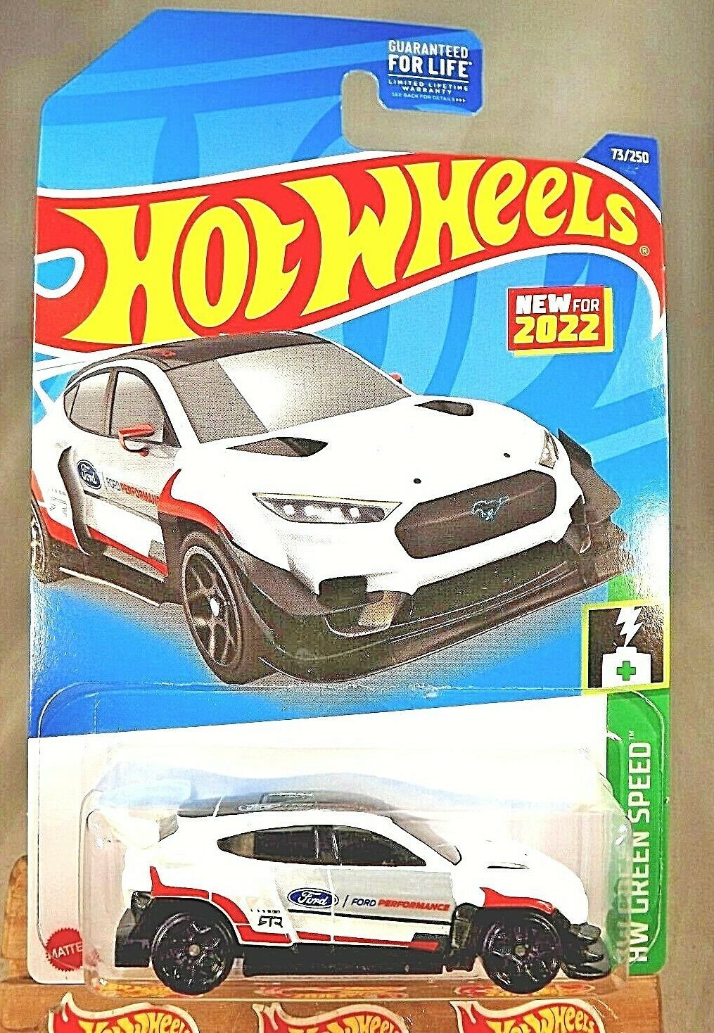 2022 Hot Wheels #73 HW Green Speed 1/5 FORD MUSTANG MACH-E 1400 White w/Blk5Dots