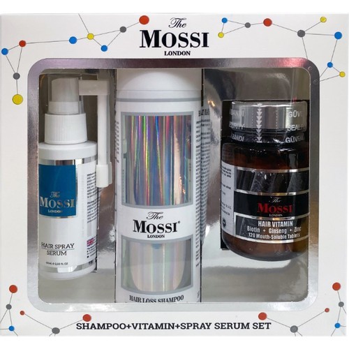 the mossi london 1 month hair set (shampoo + vitamin + spray serum set) new