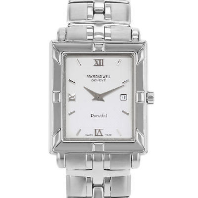 Raymond Weil Parsifal White Rectangle Dial Steel Mens Quartz Watch 9331 ...