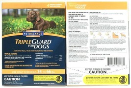 2 PetBalance Triple Guard Flea Tick Mosquito 4 Month Treatment Dogs 34 To 66 Lbs