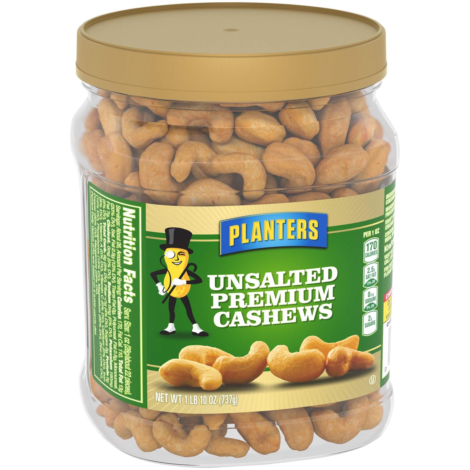Planters Unsalted Premium Cashews, 26.0 oz Jar Planters Nuts