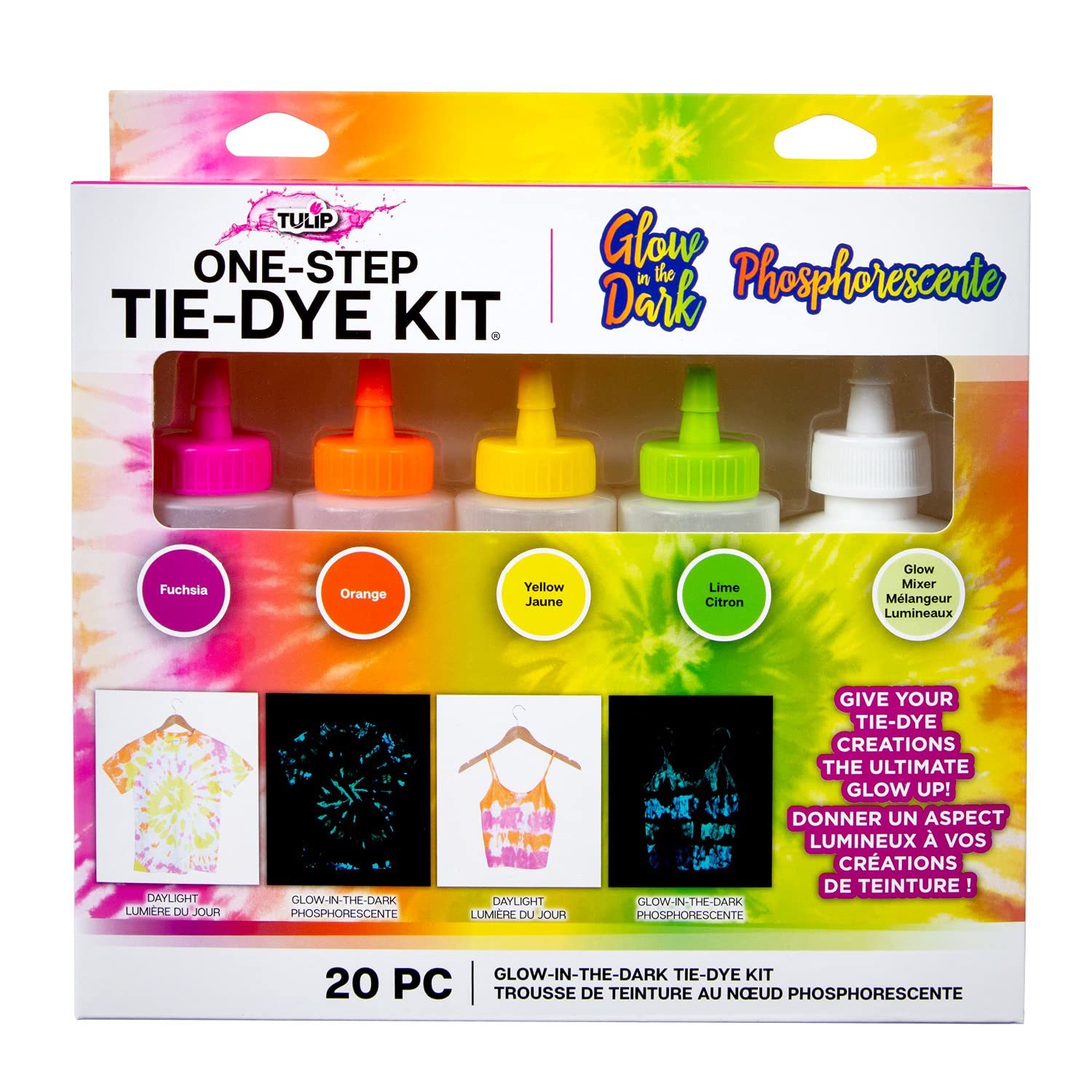 Tulip One-Step Tie-Dye Kit Easy Techniques for Fun Fabric Designs, Glow & Neon D