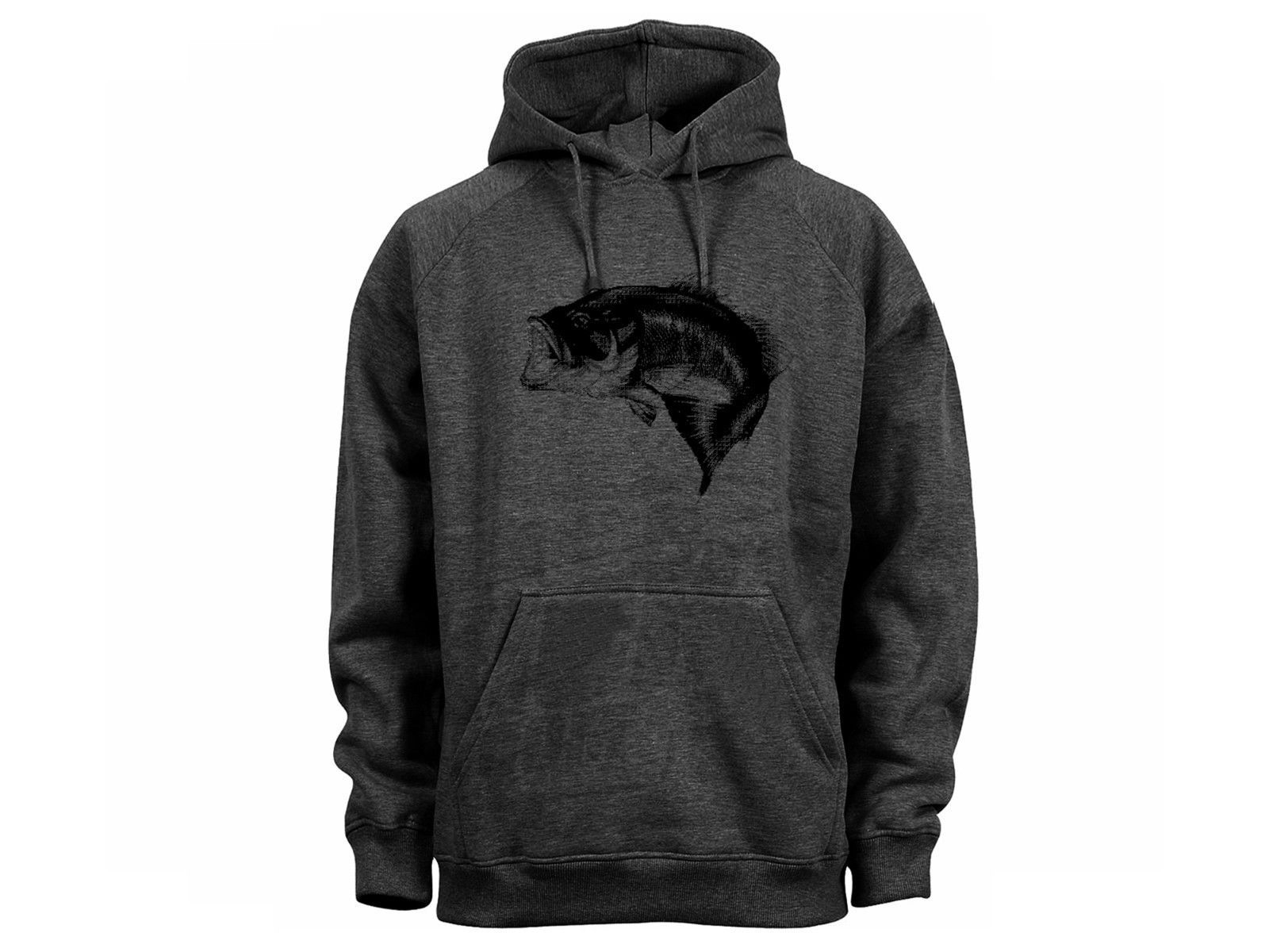Image of Bass fish picture fishing gifts man/women dark heather gray sweatshirt hoodie