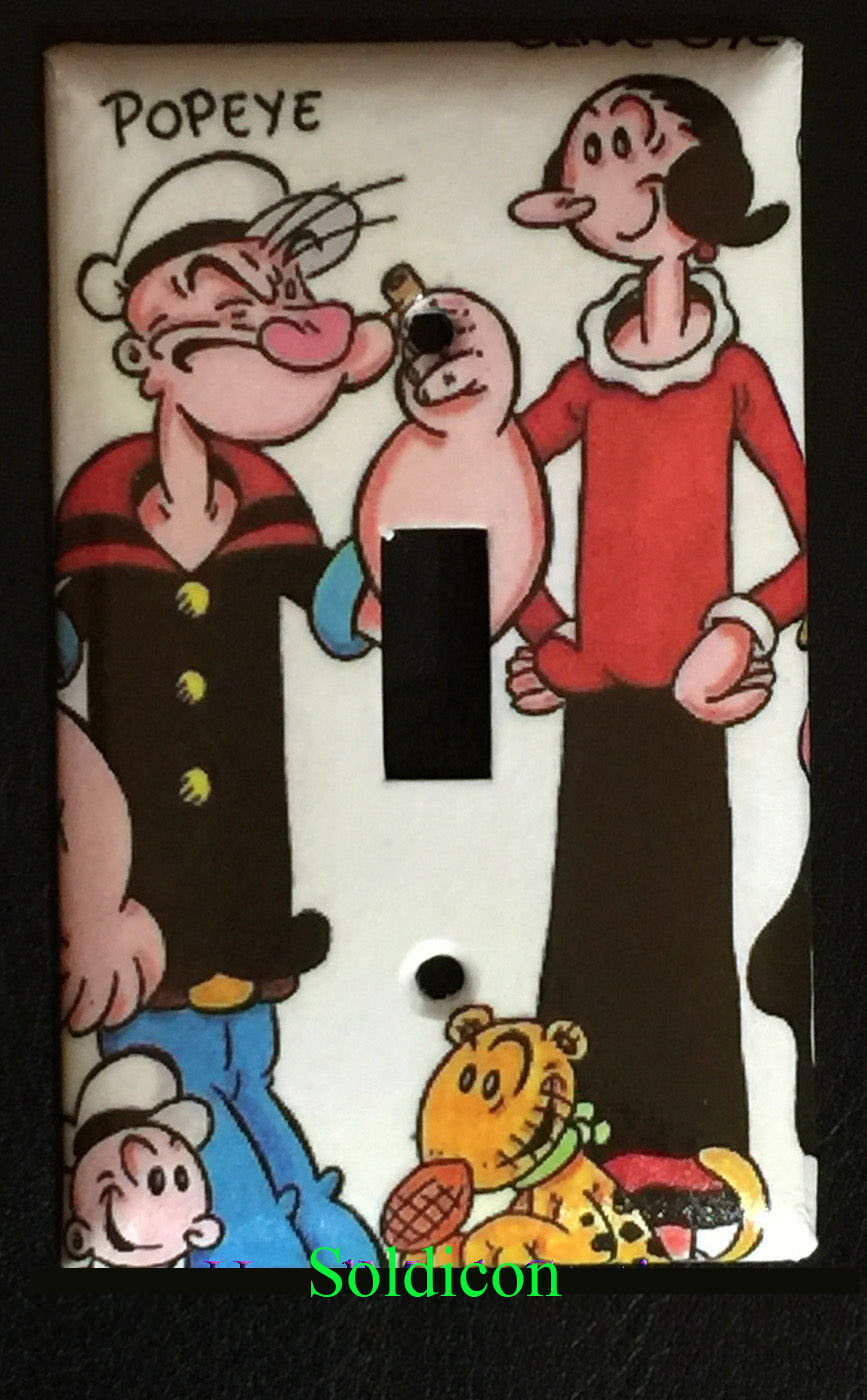 Popeye Olive Comics Light Switch Power Outlet Wall Cover Plate Home Decor