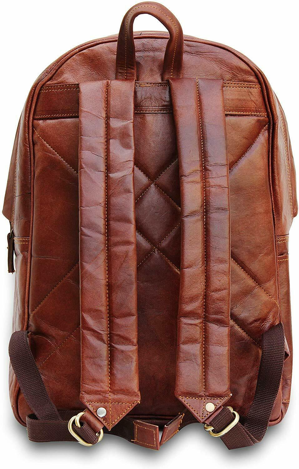 MAHI Brown Vintage Leather Laptop Backpack For Men Women 16/18 Inches