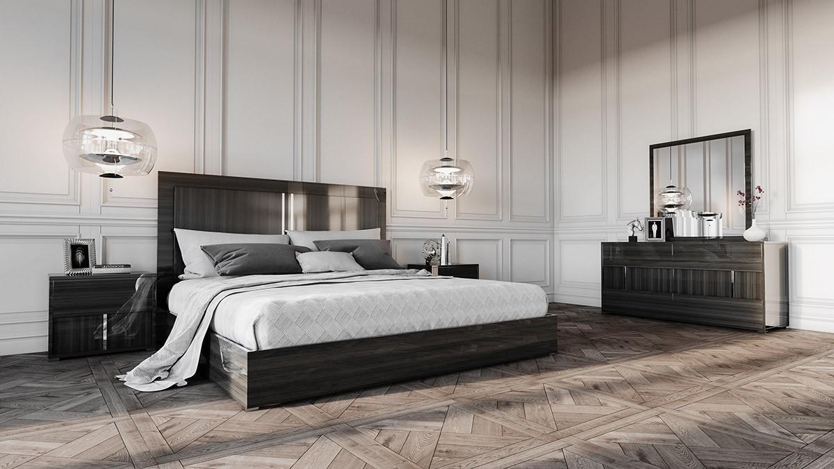 Vig Modrest Ari Italian Modern Grey Lacquer Finish King Size Bedroom Vig Modrest Ari Italian Modern Grey Lacquer Finish King Size Bedroom Set 5 Pcs