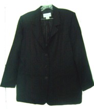 Black Blazer Jacket by Bedford Fair Lifestyles 100% Polyester Sz 16 - £19.80 GBP