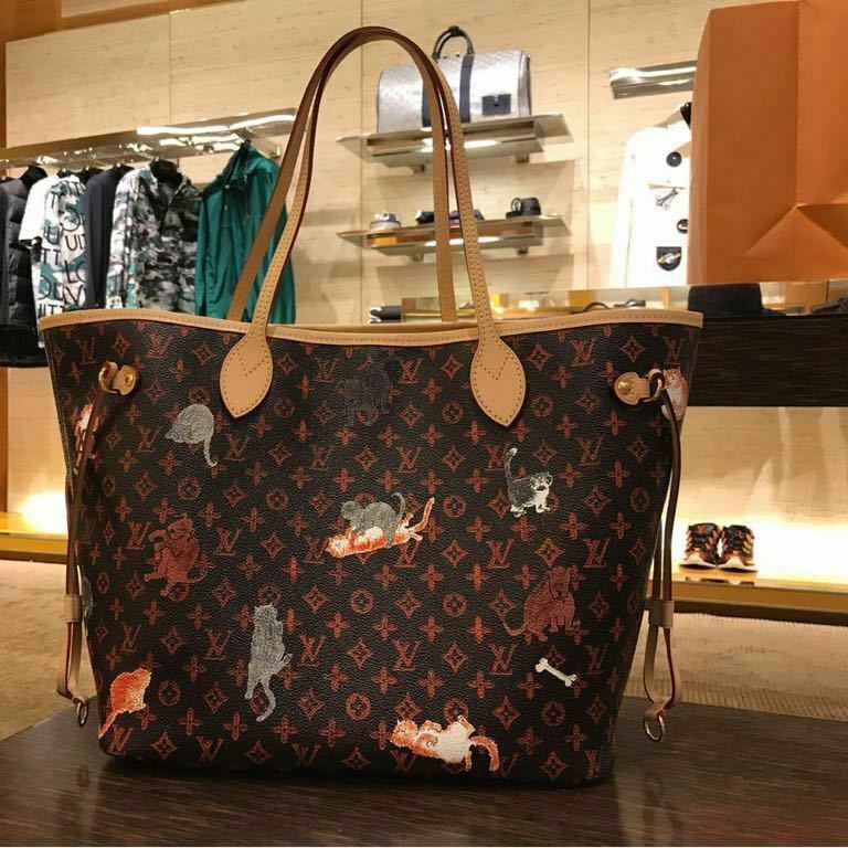 Louis Vuitton Neverfull Bag Catogram MM Tote Monogram Grace Coddington M44441 - Women&#39;s Handbags ...