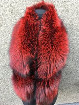 Silver Fox Fur Collar 55' (140cm) Saga Furs Boa Royal Stole Red Color image 5