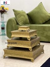 NauticalMart Beautiful Wedding Cake Stand Set of 22, 18", 14" & 6" Gold Finish  image 2