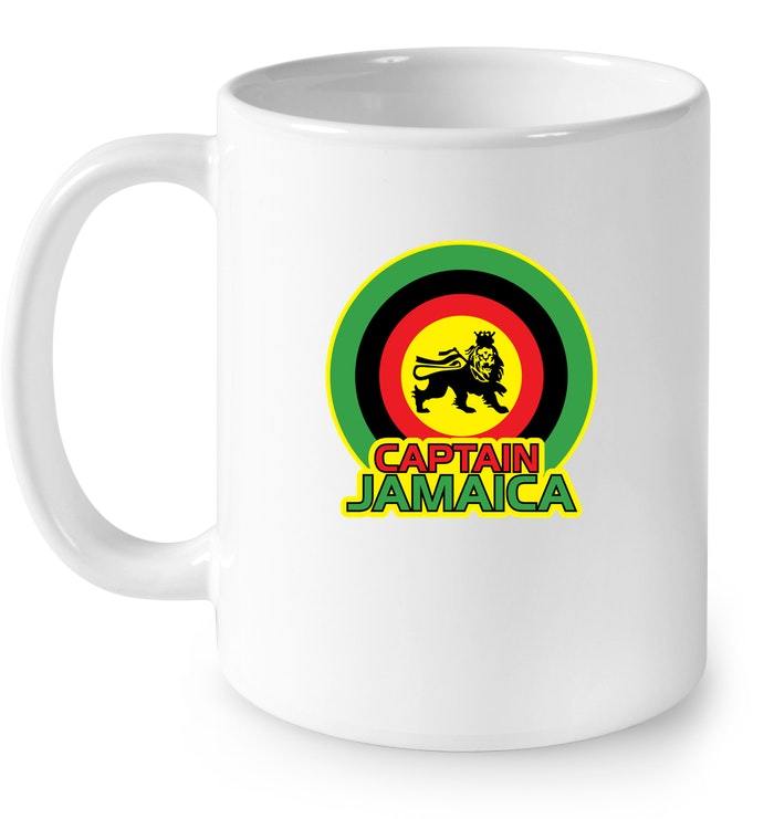 Jamaican Ceramic Mug Captain Jamaica Reggae Shield Mugs