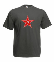 RUSSIAN RED STAR HAMMER AND SICKLE GRAPHIC HIGH QUALITY FULL COLOUR T SHIRT - $11.17
