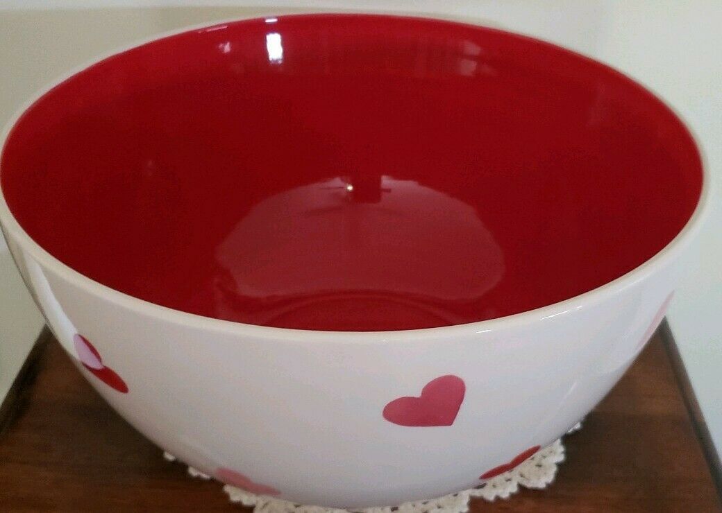 222 Fifth Valentine's Extra Large Mixing Bowl Heart Design with