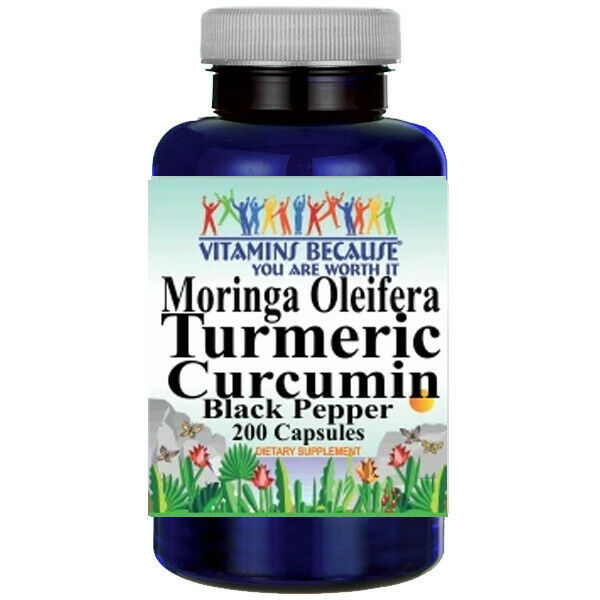 Turmeric Curcumin 2000mg With Moringa Oleifera 5000mg Black Pepper 200 Caps