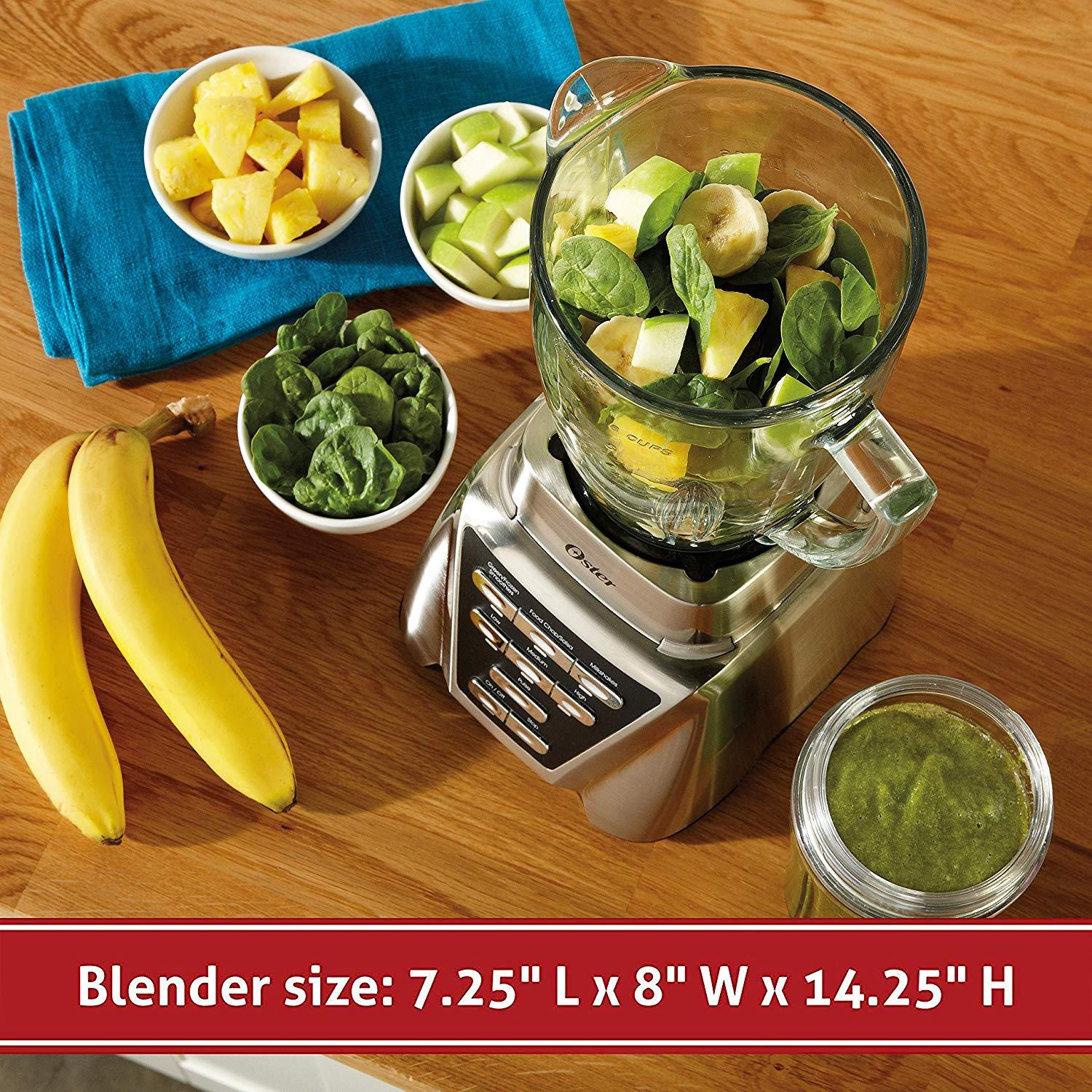 New Oster Blender Pro 1200 with Glass Jar 24Ounce Smoothie Cup Brushed