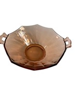 Cambridge Decagon Serving Bowl Pink Depression Glass Open Handles 8&quot; Across - $18.81