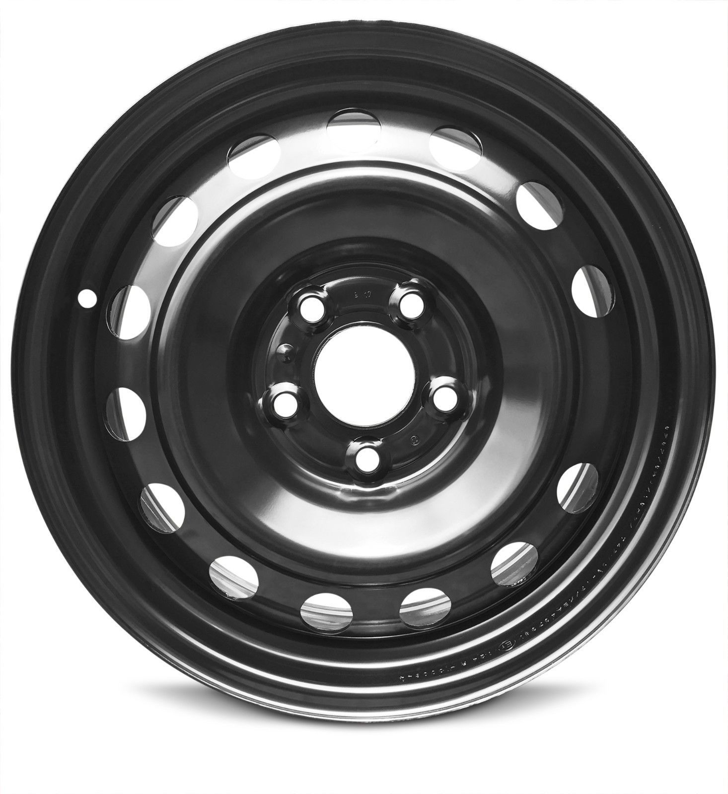Image of New 16x6.5 (14-17) Kia Rio 5 Lug Full-Size Black Replacement Wheel Rim 5x114.3