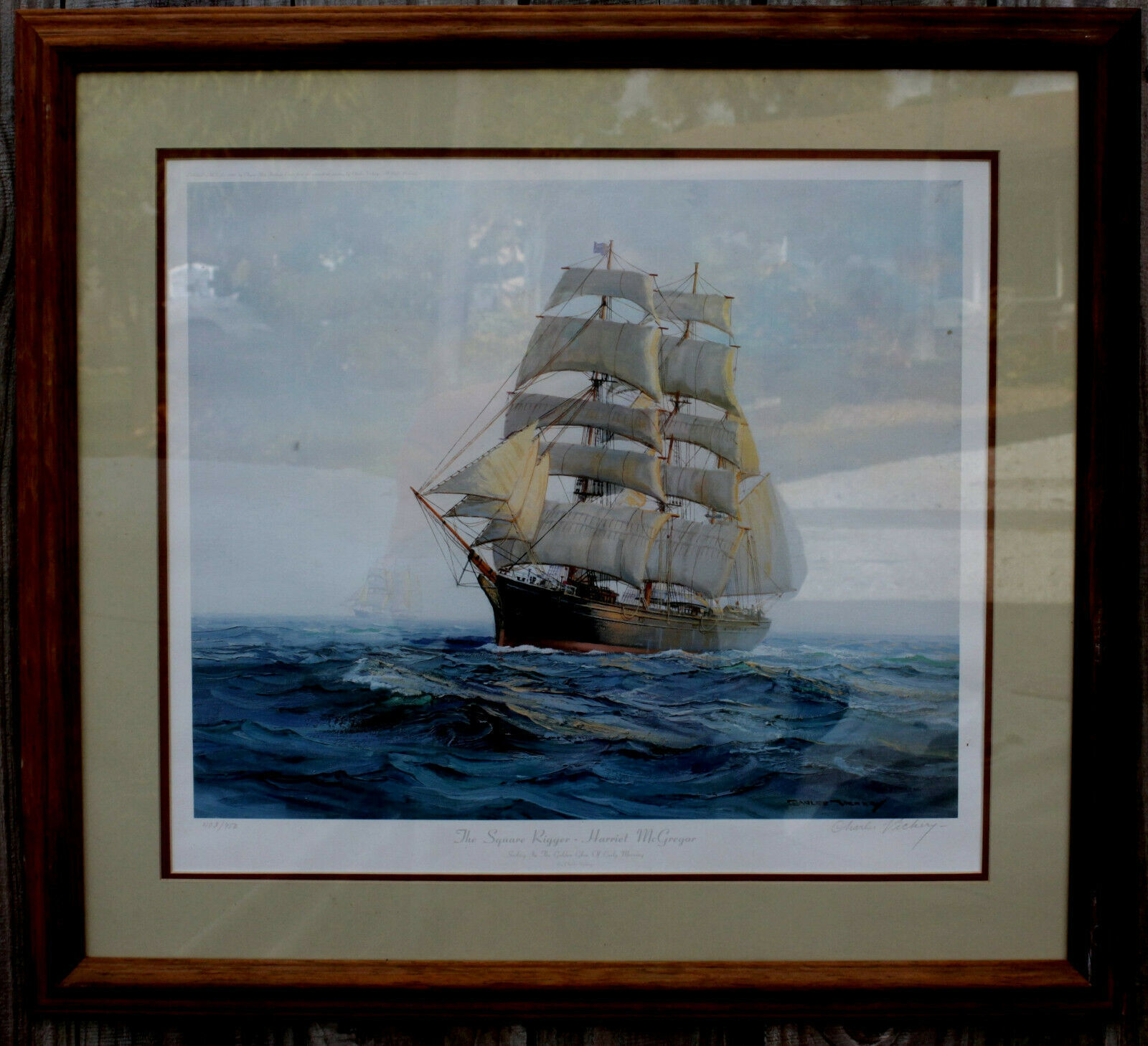 Charles Vickery print framed signed numbered The Square Rigger Harriet
