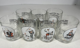 Lot of 7 Norman Rockwell The Saturday Evening Post Whiskey Bar Glasses V... - $34.20