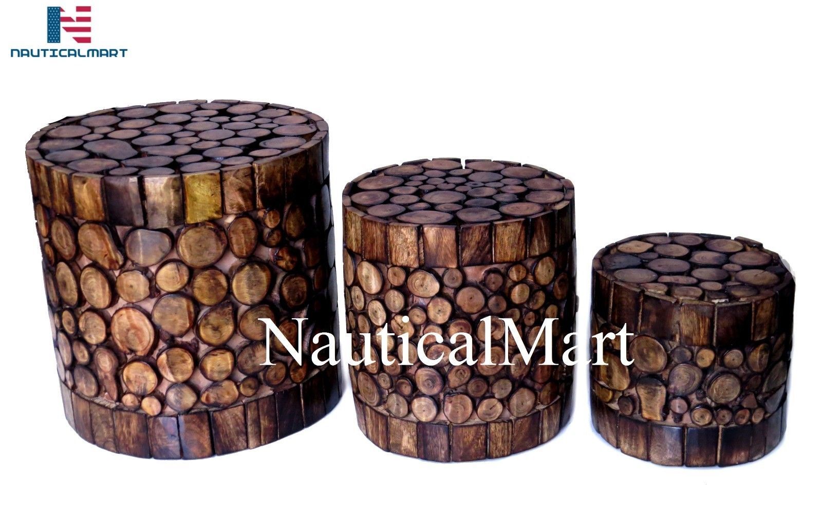 Handicrafts Wooden Handmade Living Room Side Table Stool Antique 57