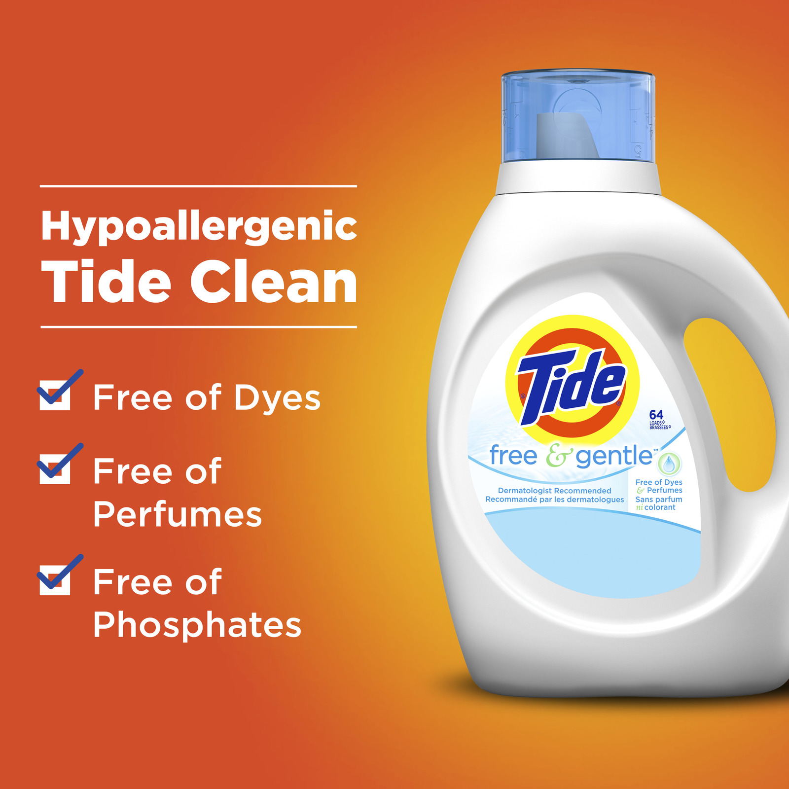 Tide Free & Gentle Liquid Laundry Detergent, 100 Fl Oz Detergents