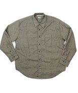 Robert Stock Mens Size Medium Brown Geometric Long Sleeve Shirt - $19.79