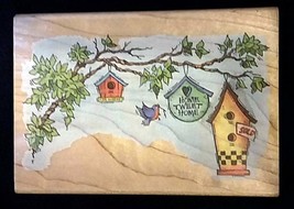 1996 Stampendous Home Tweet Home Wood Mounted Rubber Stamp PO26 - $12.86