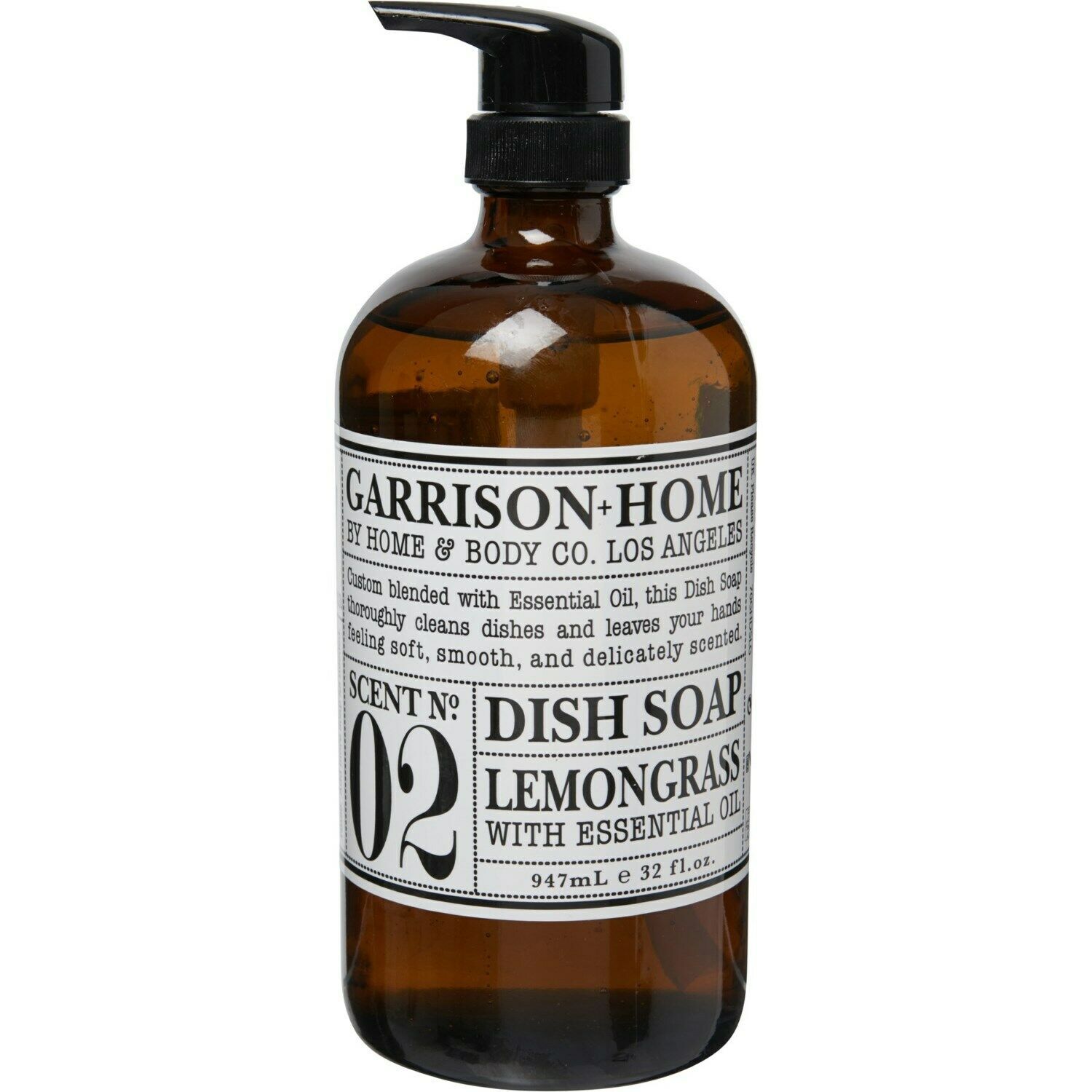 NEW Garrison Home & Body Co No. 02 Lemongrass Liquid Hand Wash Soap 32