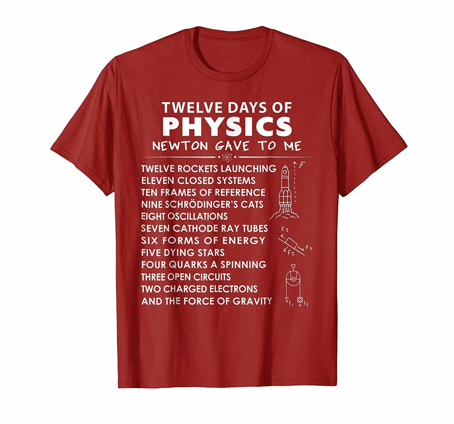 Funny Shirt 12 Days Of Physics Funny Physics Teacher Christmas T