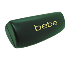 Bebe Hard Shell Eyeglass Sunglass Case Black Leather Large Gold Logo Cas... - $15.42