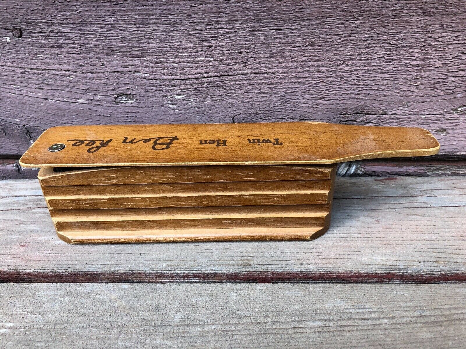 Vintage BEN LEE Twin Hen Turkey Box Call Coffeeville AL Signed Game Calls