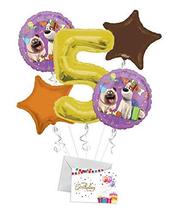 The Secret Life of Pets Happy Birthday Balloon Bouquet (5 Balloons), 5th Birthda - $12.99