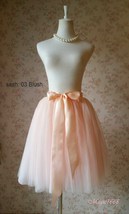 Blush Pink Tulle Skirt A Line Short knee Length Blush Tutu Tulle Party Skirts image 4
