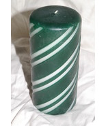 Partylite Candy Cane Pillar Green and White Party Lite - $12.00