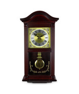 Bedford Clock Collection 22 Inch Wall Clock in Mahogany Cherry Oak Wood ... - $117.01
